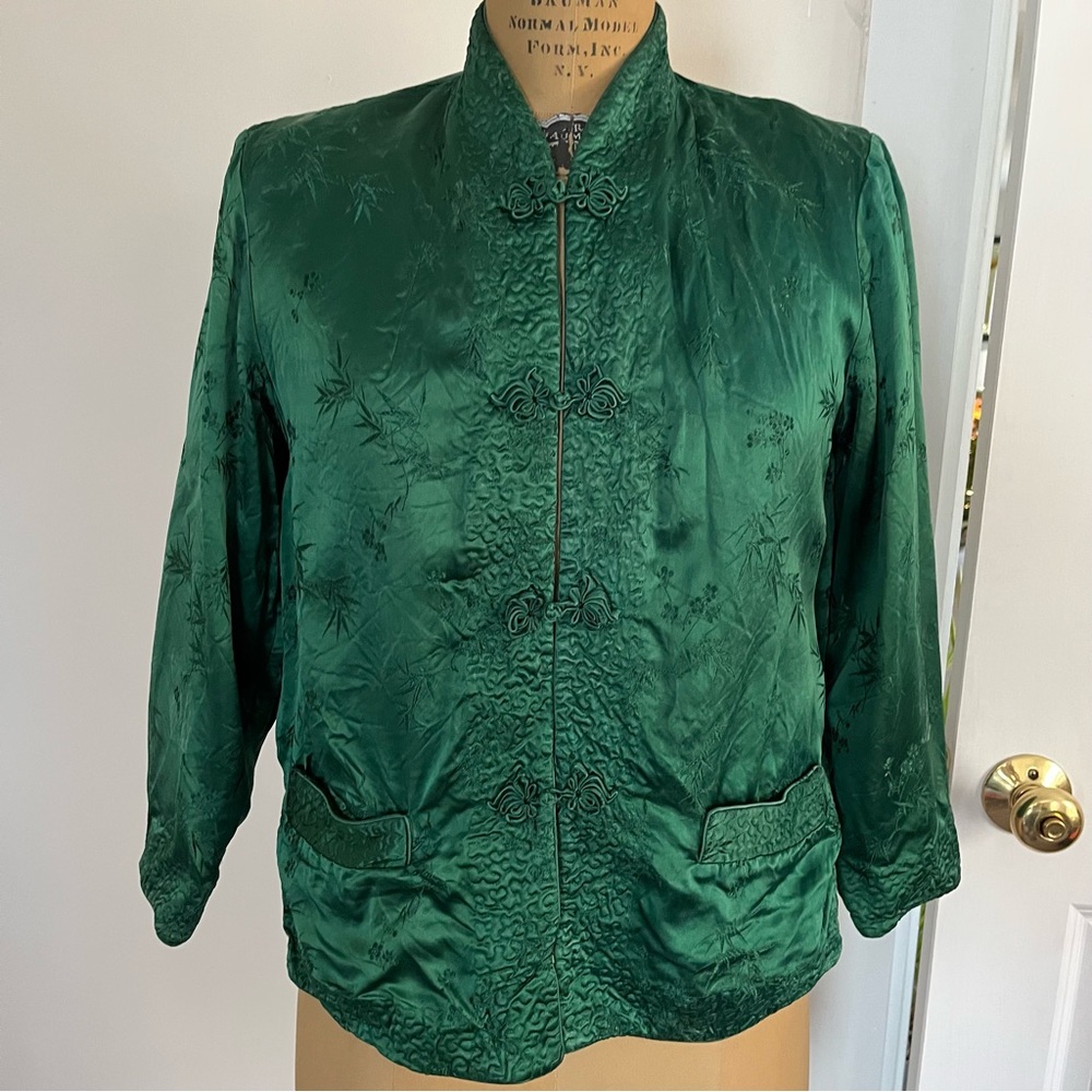 Vintage Peony Brand Reversible Mandarin Collar Blazer